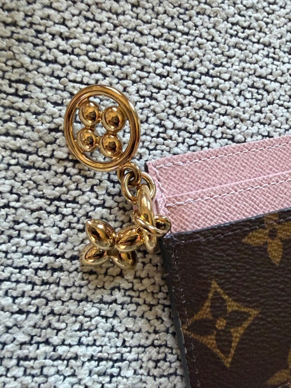 Louis Vuitton Charms Card Holder Case Monogram Pink w/charms! AUTHENTIC - Picture 4 of 7